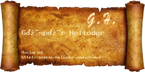 Gáspár Heliodor névjegykártya